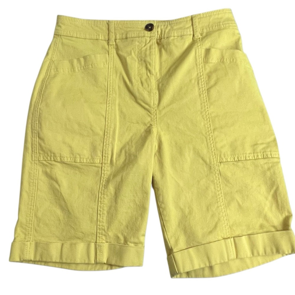 Boden Womens 6 Yellow High Rise 9" Inseam‎ Cuffed Bermuda Shorts